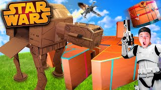 BOX FORT Star Wars The Movie! Building Mandalorian Ship, Death Star & More!