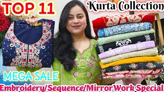 🎀 Latest Kurti- Kurta Dupatta Set Haul Starting Rs.599🎀 Embroidery/Sequence/MirrorWork Special 🎀