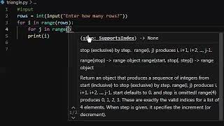 Triangle | Left half pyramid star pattern in Python