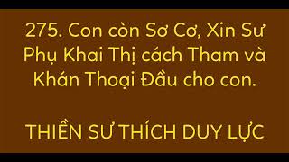 275. Sư Phụ Khai Thị cách Tham và Khán Thoại Đầu. 779 CÂU - THIỀN SƯ DUY LỰC - PHÁP MÔN TỔ SƯ THIỀN.