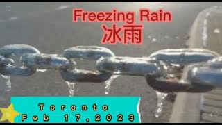 Toronto Freezing Rain, Amazing Scenery 多倫多落冰雨 很美的一天 ！Feb 16, 2023