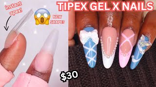 ✨TRYING THE VIRAL TIPEX INSTANT APEX NAIL KIT FROM AMAZON | BALLETCORE 3D GEL X NAILS AT HOME