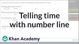 Telling time problems with number line | Fractions | 3rd grade | Khan Academy