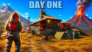 Day 1 in This NEW Post Apocalyptic Volcanic Survival! Craft Build Survive...
