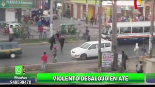 Violento enfrentamiento entre ambulantes y serenos en Ate
