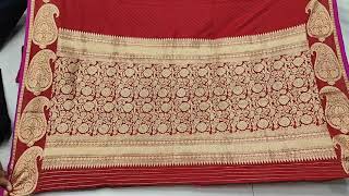 The Women Decor Woven Banarasi Jacquard, Pure Silk Saree  (Red)