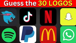 Guess the 30 Logo in 5 Seconds ⏰👀🤔 |