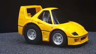 Tooned Ferrari F40 by ChoroQ Zero Z-66 Choro Choro-Q pullback car toy pull back deformed