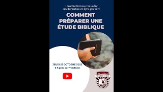 Comment préparer une étude biblique