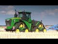 2x john deere 9620rx big fire action tillage work 2017