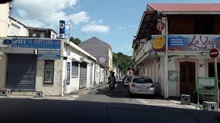 Driving through St. Pierre, Martinique.