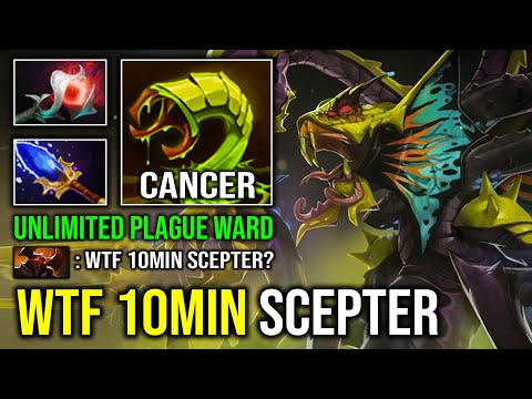 WTF 10MIN SCEPTER Created Unlimited Plague Ward 100% Cancer Slow Offlane Venomancer Dota 2