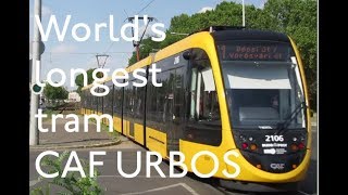 World's longest tram, CAF Urbos 3 running in Budapest.