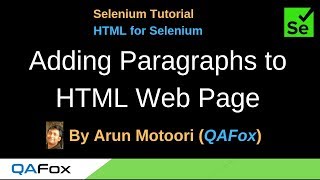 HTML for Selenium - Part 5 - Adding Paragraphs to the HTML Web Page