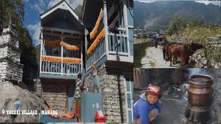 Simply Beautiful Village Life In Nepal || Tachai Village, Manang