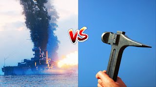 Giant Warship VS tiny hammer (WHO WINS?)