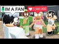 Making Strangers FAMOUS In MM2 Roblox VOICE CHAT