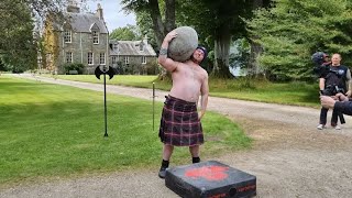 152kg (335lbs) Ardvorlich Stone to shoulder for a 6th time. (4th in the world to shoulder it.)