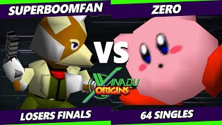 Xanadu Origins Losers Finals - Zero (Kirby) Vs. SuPeRbOoMfAn (Fox) Smash Bros - SSB64