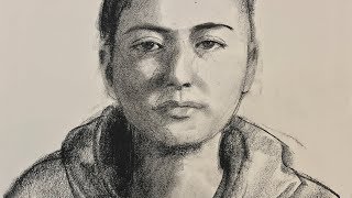 Portrait #56 - Live Portrait Drawing Using Compressed Charcoal