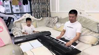 父子精彩合奏一首【惜别的海岸】keyboard music