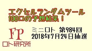 ミニロト第984回2018年7月24日抽選回結果 NO.0041