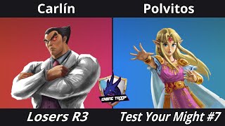 Test Your Might #7 Losers R3 - Carlín (Kazuya) Vs. Polvitos (Zelda) - SSBU