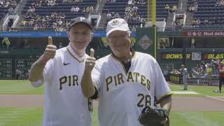 James Gourlay Throws First Pitch for Pittsburgh Pirates