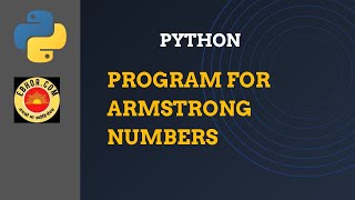Program for Armstrong Numbers | Hindi #python #pythonprogramming #pythonbeginners