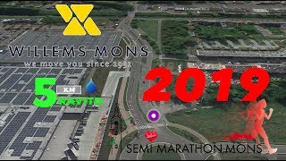 Vue aérienne du parcours du semi marathon de Mons 2019