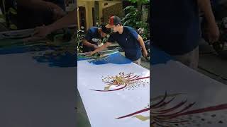 proses pewarnaan remasol teknik usap #shorts #batik #nyoletwarna #usapwarna #remasol