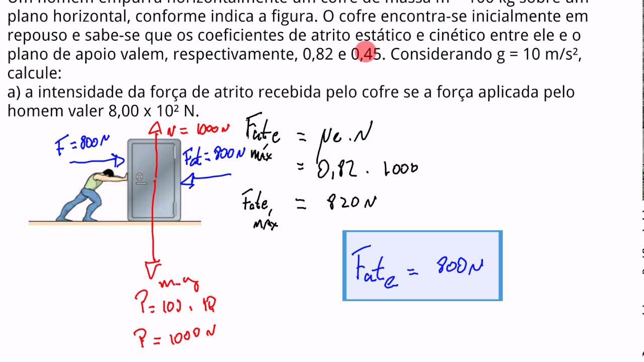 Força De Atrito Exercícios - EDULEARN