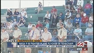 NASA F-18 fighter plane flyover in Tehachapi