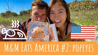 M\u0026M Eats America #2; Popeyes 食べ物好き必見！アメリカのファストフードポパイズに行ってきました！