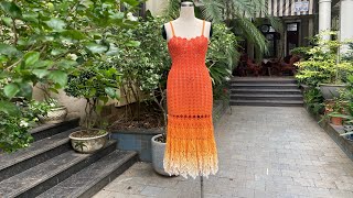 Crochet the drop waist dress part 3 (crochet the hip)/ Móc váy đuôi cá phần 3