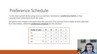 [Math 3033] Reading a Preference Schedule