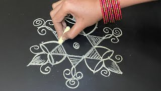 Easy muggulu 5X3 dots | Simple rangoli designs | latest Special rangolis | Daily kolam design