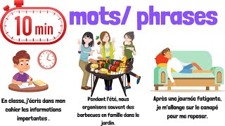 Apprendre des mots et des phrases en français.