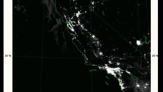Animation 1 NOAA S9 - King Fire Views via SNPP VIIRS DNB Night Time Visible