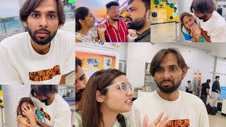 Airport par ladai ho gai😖😖 #kanikaranavlogs #kanikarana #rohitkanika #comedyvideos #comedyvlogs