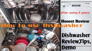 Demo,Review Voltas Beko Dishwasher DF 14W. Review after 4.5 years.बर्तन धोने का रोबोट