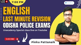 English | Last Minute Revision for Odisha Police Exam | Pinku Pattanaik | Unacademy Live - OPSC