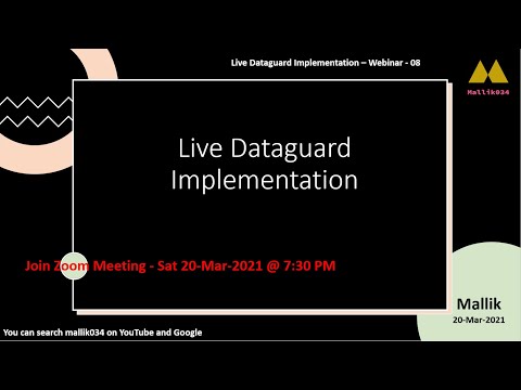 Webinar-08- Live DataGuard Implementation - DR Setup - Standby Database Setup Easy Steps