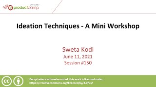 Ideation Techniques A Mini Workshop - Sweta Kodi