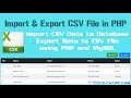 Import and Export CSV File using PHP and MySQL