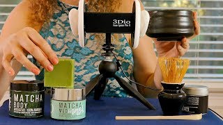 ASMR Soft Spoken Matcha Tea Triggers for Sleep \u0026 Relaxation, Water Sounds, How to, Healthy Tea