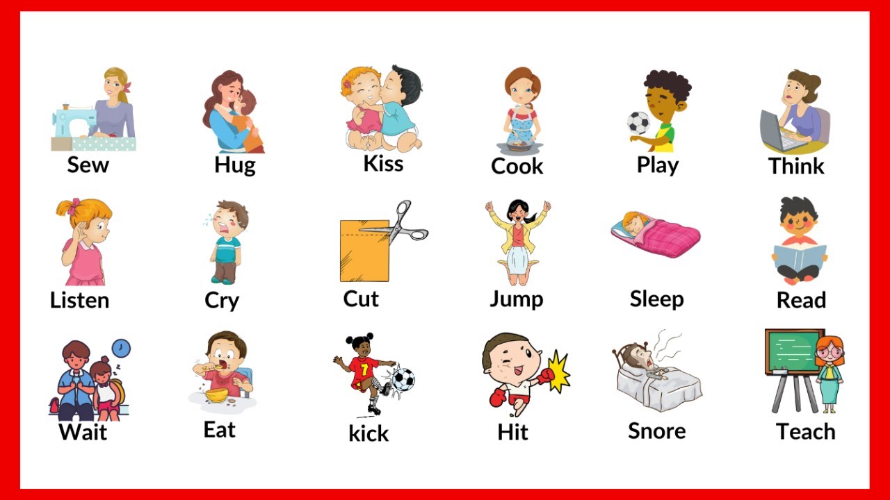 Simple Action Words For Kids Printable List Of Key Verbs 51 Off
