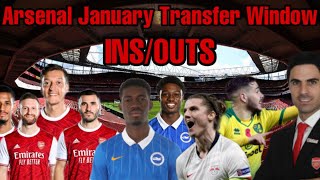 Arsenal January Transfer Window In/Outs