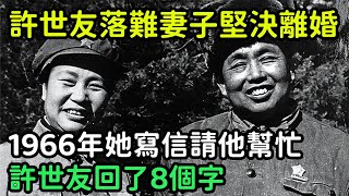 許世友落難妻子堅決離婚，1966年她寫信請他幫忙，許世友回了8個字【銳歷史】#歷史#歷史故事#歷史人物#近代史#奇聞#臺灣