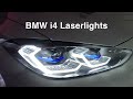 BMW i4 laserlight on dark winter roads